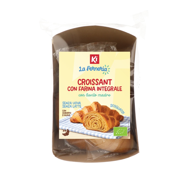 Croissant sfogliato di frumento con farina integrale, con lievito madre