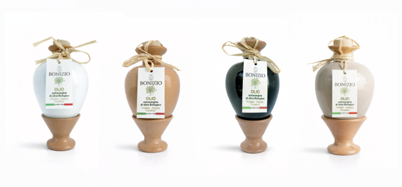 BIO BONIZIO OLIO EXTRAVERGINE DI OLIVA 100% CORATINA BIOLOGICO IN TERRACOTTA DA 1 LT